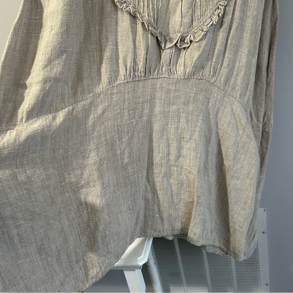 Magnolia Pearl Cottage Farm Dress in Heavy Linen -Oatmeal - Picture 7 of 15